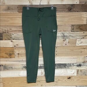 Reebok size Large Olive Green Soft Stretchy Athletic Jogger Legging with Pockets